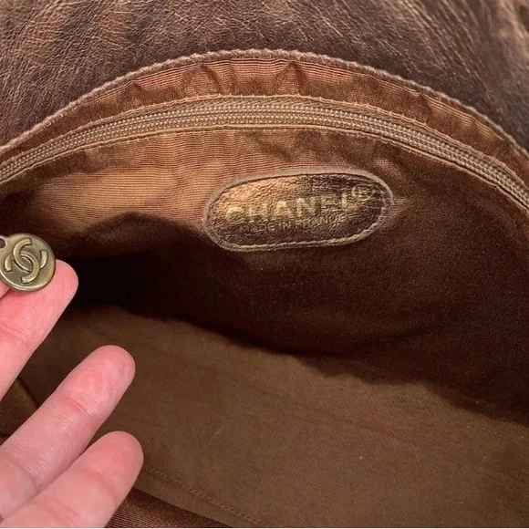 🛑SOLD🛑Vintage, Chanel Bronze Leather Small Tote - Picture 3 of 9